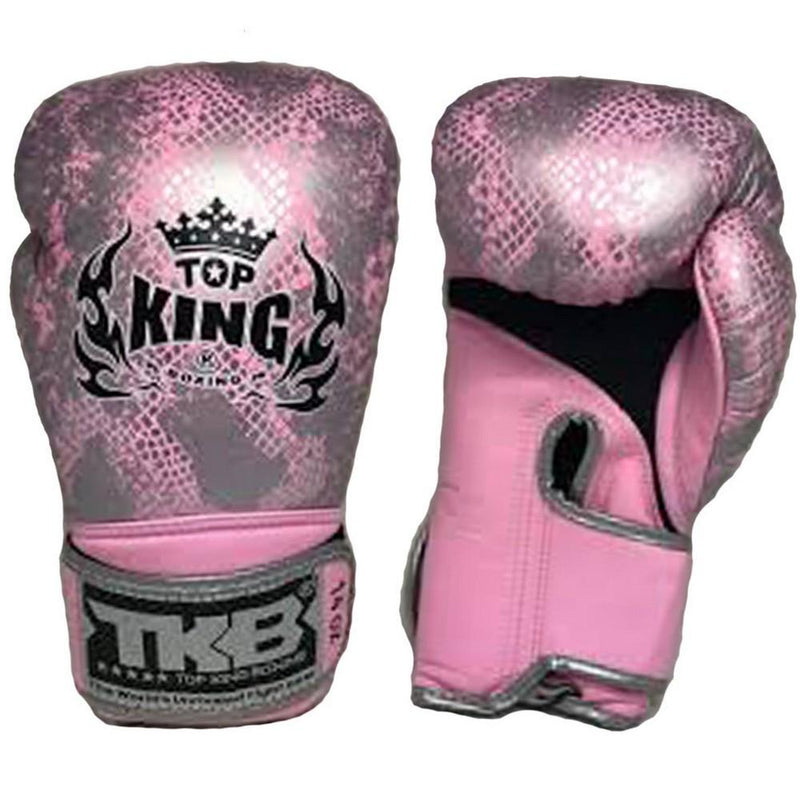 Top King Silver / Pink "Snake" Boxhandschuhe