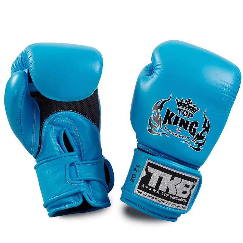 Top King Neon Blue "Double Lock" Boxhandschuhe [Air Version]