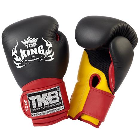 Top King Black / Yellow with Red Cuff "Super Air" Boxhandschuhe